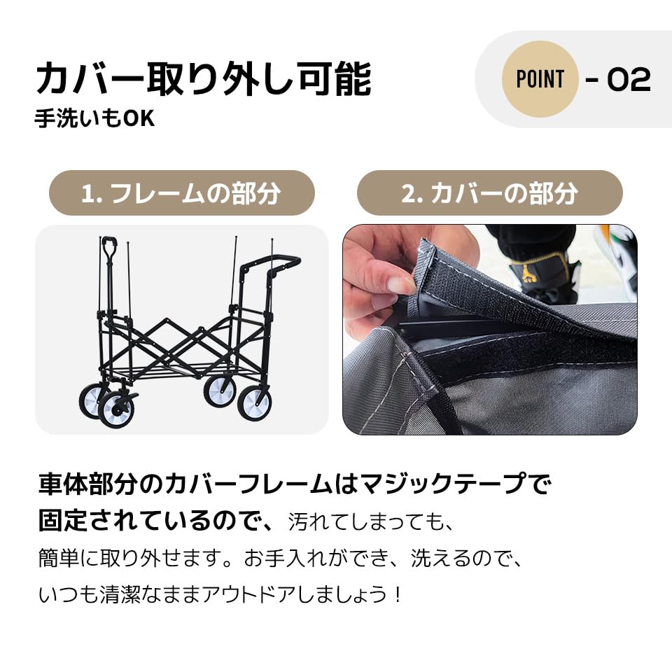 Amazon | BTM キャリーワゴン 屋根付き 長物対応 折りたたみ 耐